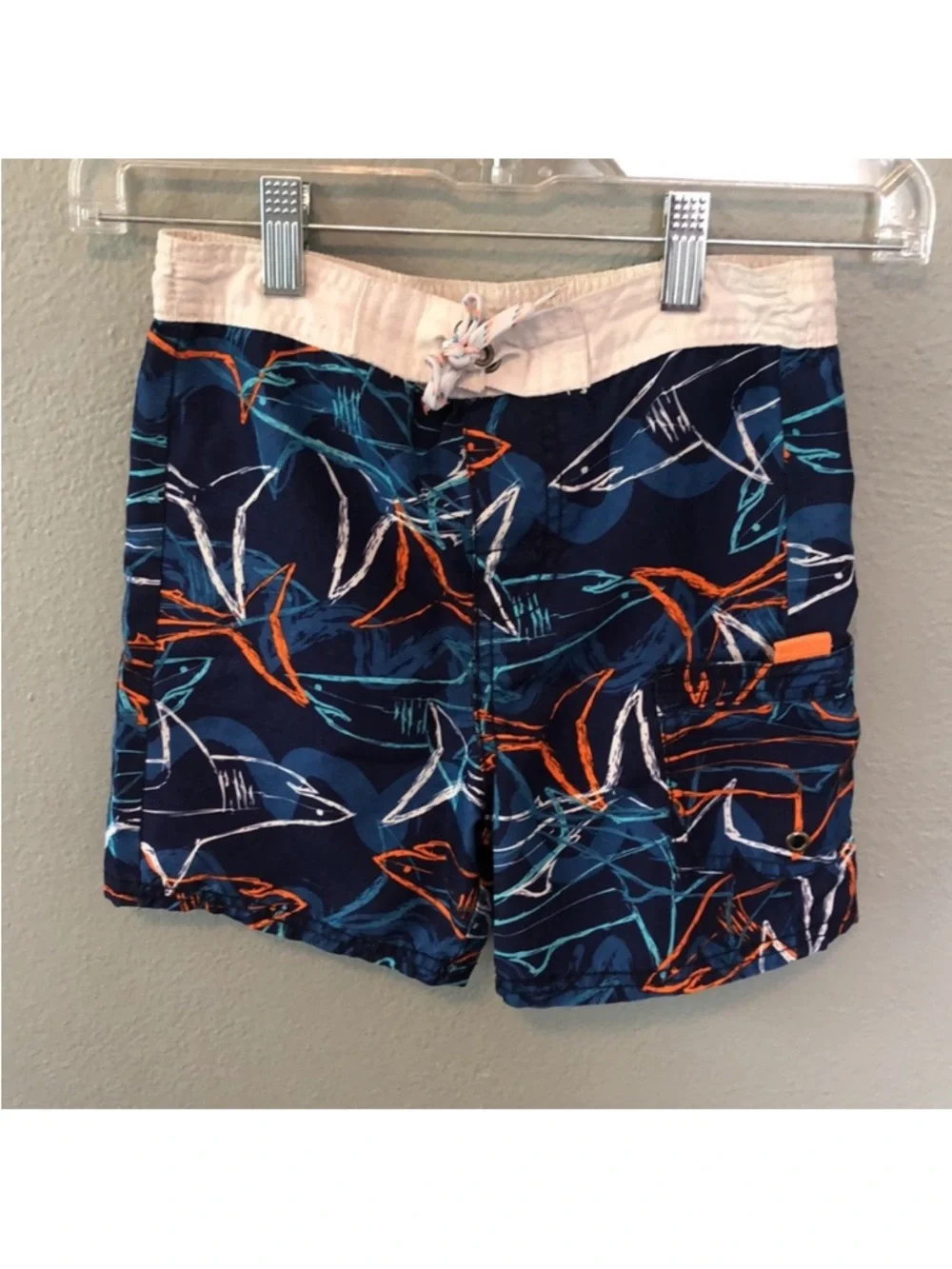 OshKosh B’gosh Boys Navy Shark Swim Trunks Size 5